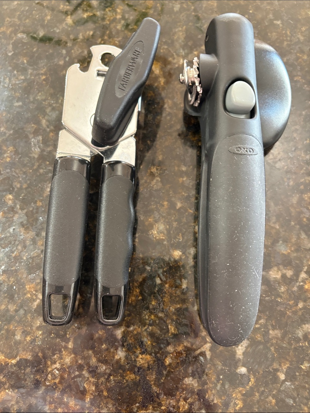 Oxo and Farberware Black Can Opener Bundle